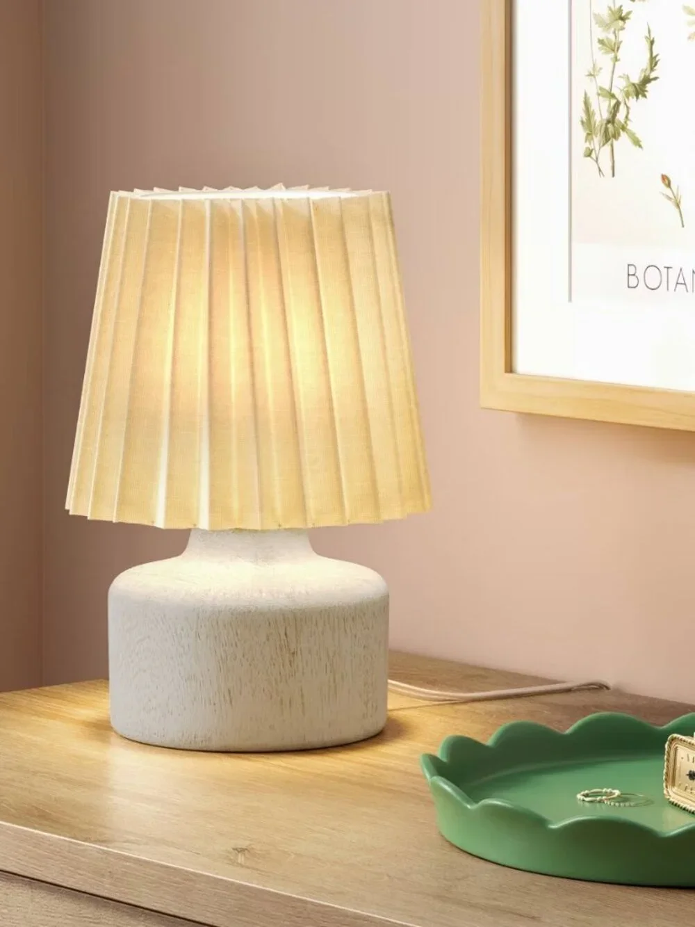 Room Essentials Mini Lamp Faux Wood Desk Lamp